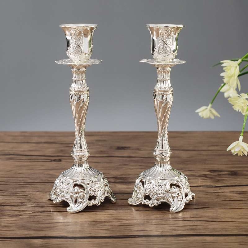 Two PCS/Set Sapphire Single Candle Light Dinner Candle Holder Decoration Wedding Candle Holder, Size