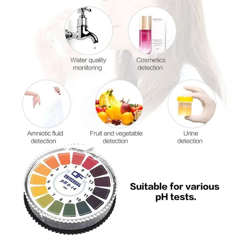 5Meters 0-14 PH Test Paper Alkaline Acid Indicator Paper For Water Urine Saliva Litmus Testing Measu