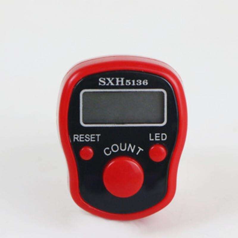 Electronic Digital Counter Portable Hand Operated Tally LCD Screen Finger Counter, Random Color