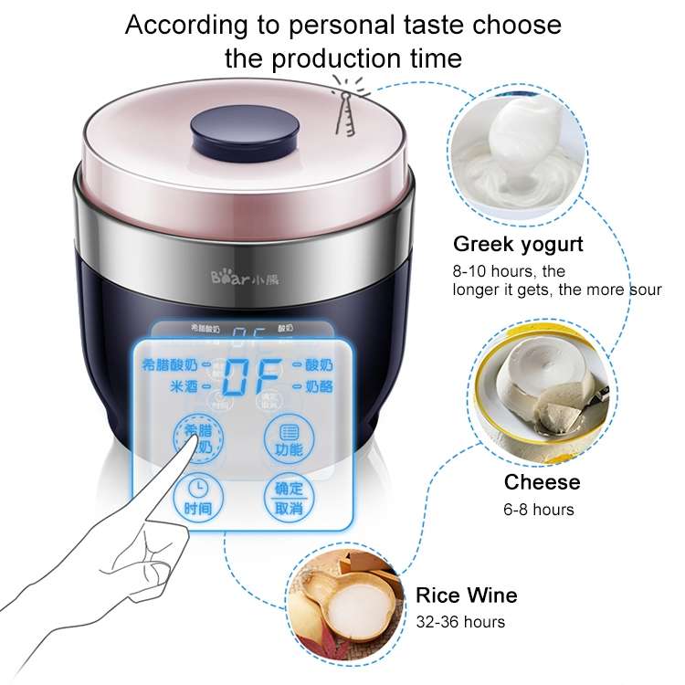 Bear SNJ-C10T1 Fully Automatic Ceramic Yogurt Cup Rice Wine Cheese Machine Yogurt Machine, Glass Lin