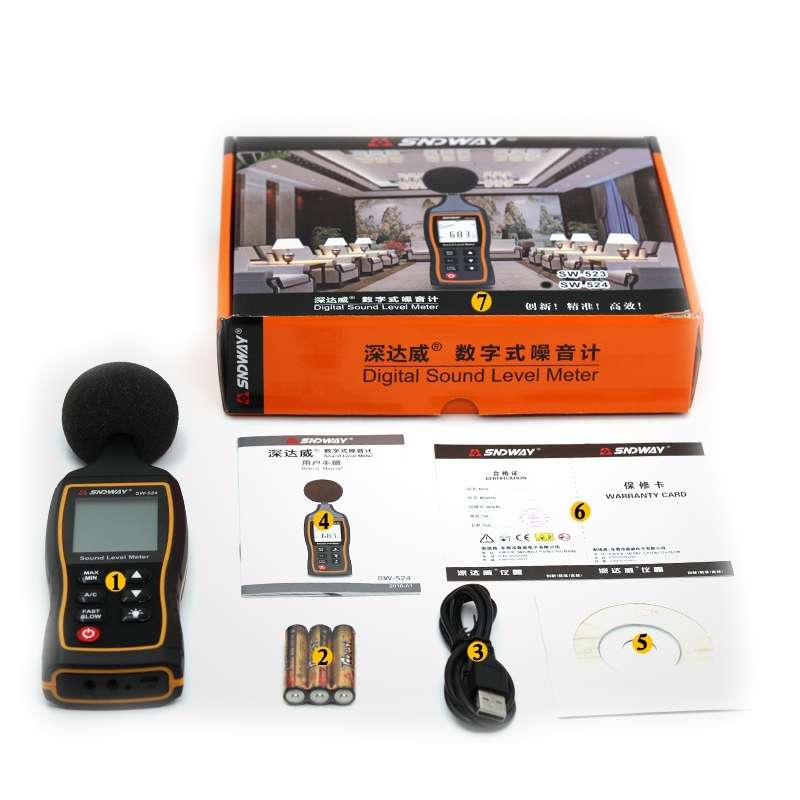 SNDWAY Handheld High Precision Noise Decibel Meter, Model:SW523