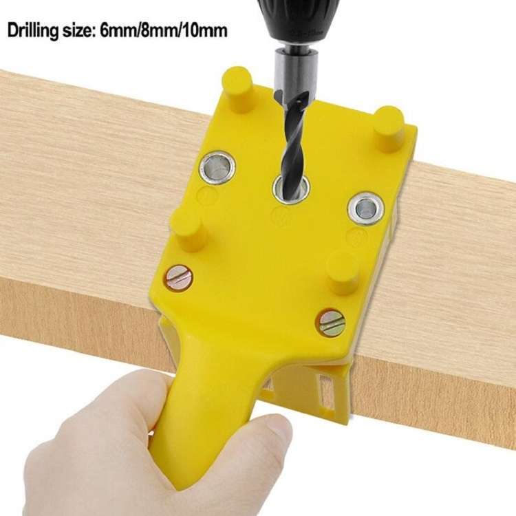 Straight Hole Punching Positioner Woodworking Tools(Yellow)
