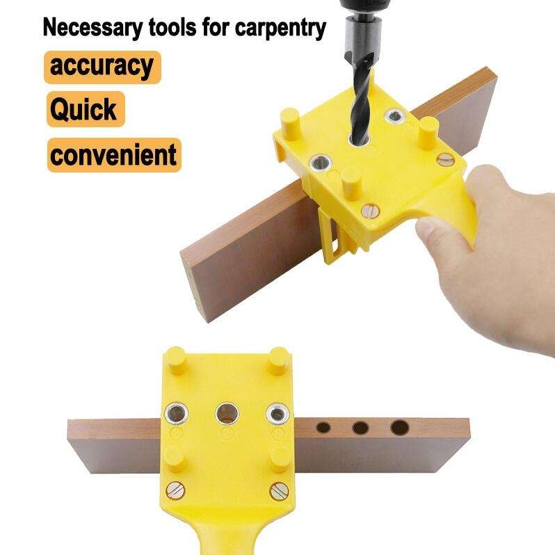 Straight Hole Punching Positioner Woodworking Tools(Yellow)