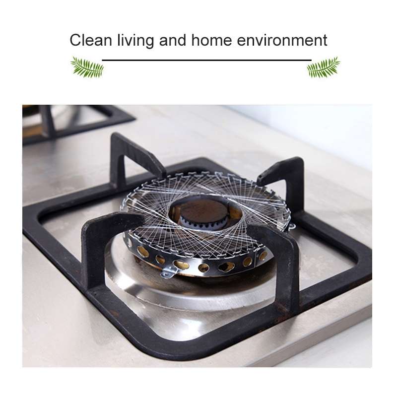 2 PCS Stainless Steel Gas Circle for Gas Cooker Fireproof Windproof Gas Energy Saving Hood Kitchen A