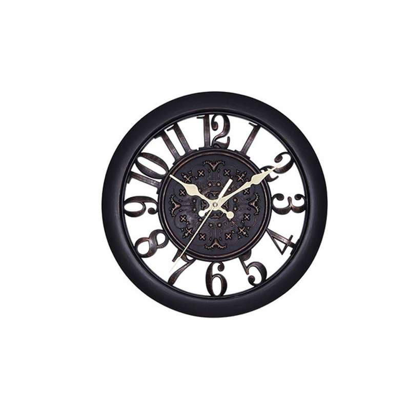 Home Round Retro Living Room Quartz Wall Clock(Antique Copper)