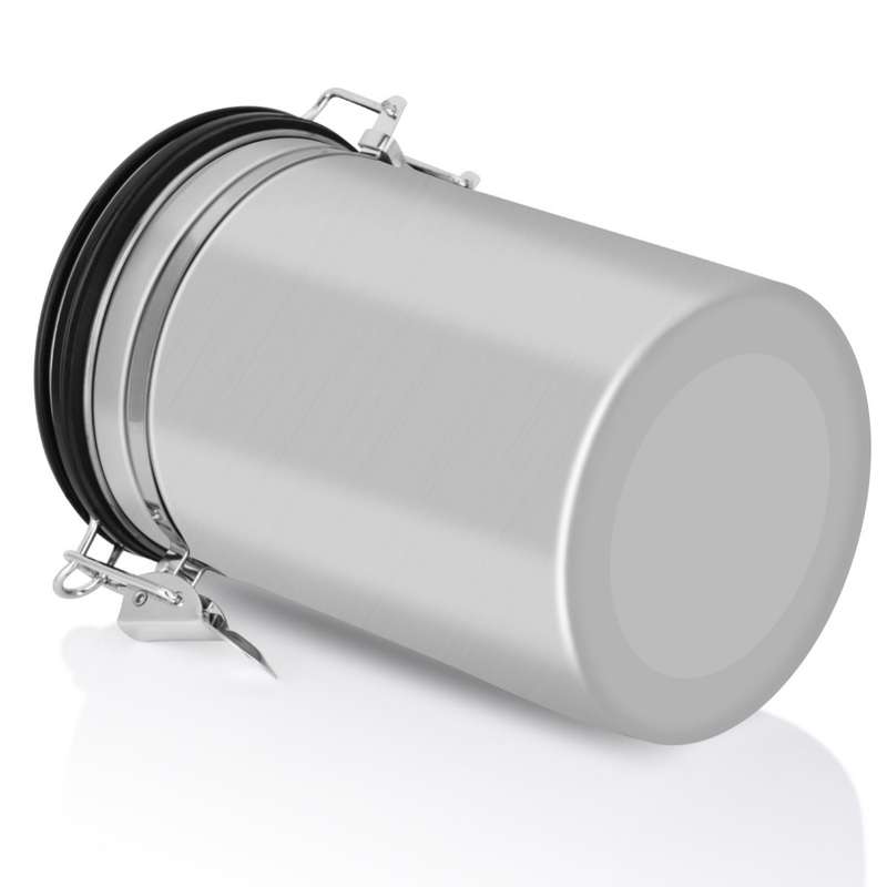 Coffee Container Stainless Steel Tea Storage Chests Black Kitchen Sotrage Canister Coffee Tea Caddie