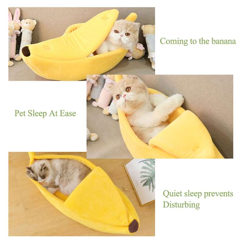 Creative Kennel Banana Shape Cat Litter Winter Warm Pet Nest, Size:S(Yellow)
