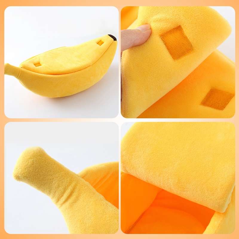 Creative Kennel Banana Shape Cat Litter Winter Warm Pet Nest, Size:S(Yellow)