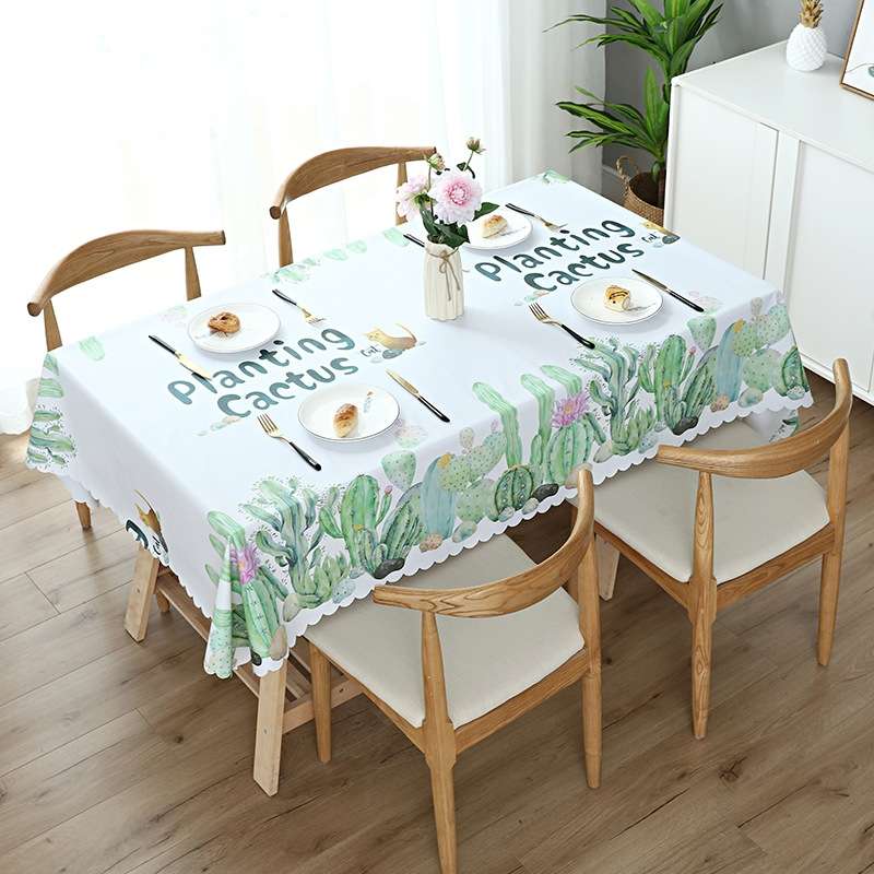 Printinging Coffee Dining Table Cloth PVC Waterproof Oilproof Anti-scalding Tablecloth, Size:140x140