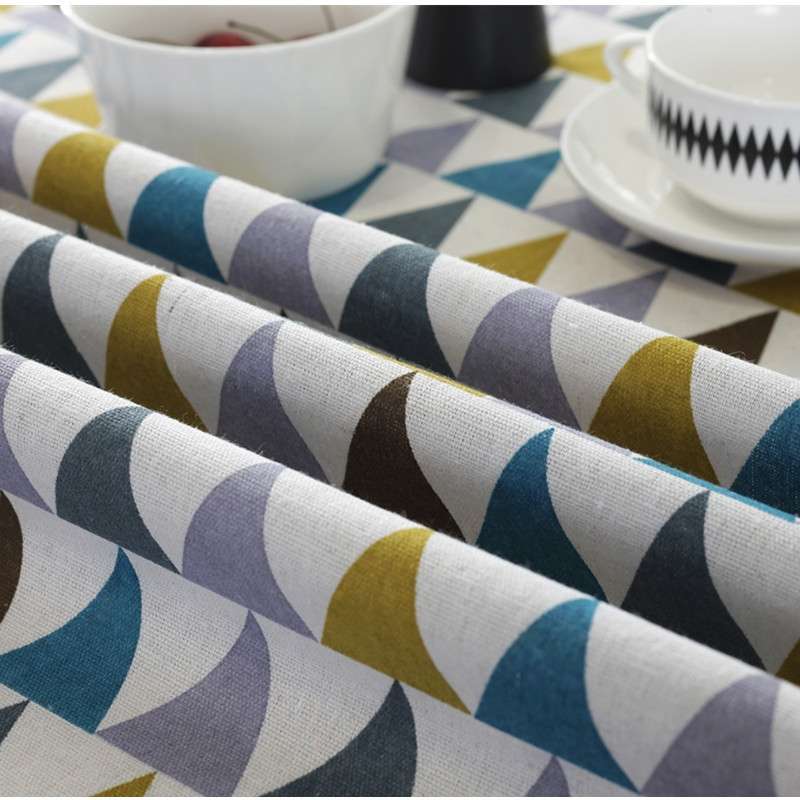 Polyester Cotton Round Tablecloth Dust-proof Cotton and Linen Printing Tablecloth, Diameter:150cm(Co