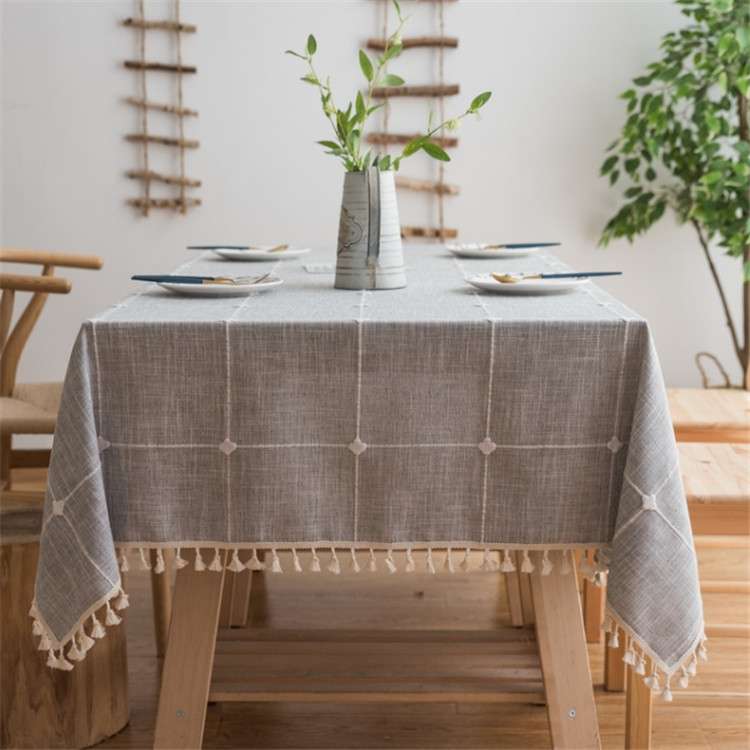 Polyester Cotton Round Tablecloth Dust-proof Cotton and Linen Printing Tablecloth, Diameter:150cm(Co