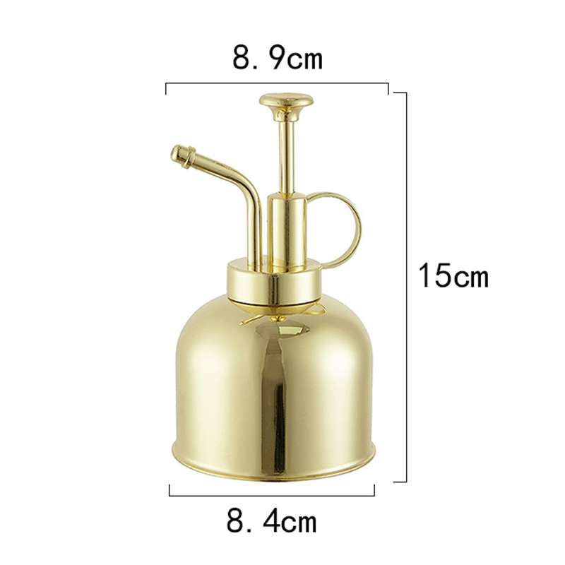 Vintage Brass Gardening Meaty Small Watering Can (Gold)