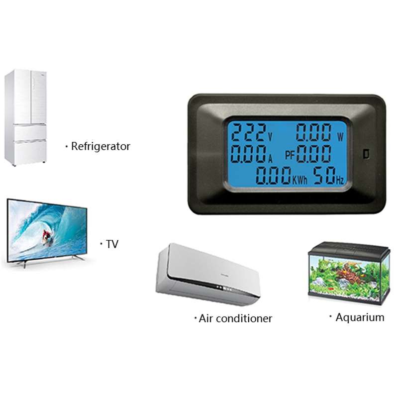 100A Household Multifunctional Watt-hour Meter AC Digital Voltage and Current Meter Power Monitor