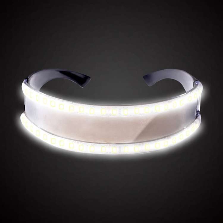 LED Glasses Luminous Party Classic Toys for Dance DJ Party Mask Costumes Props Gloves(Blue glow)