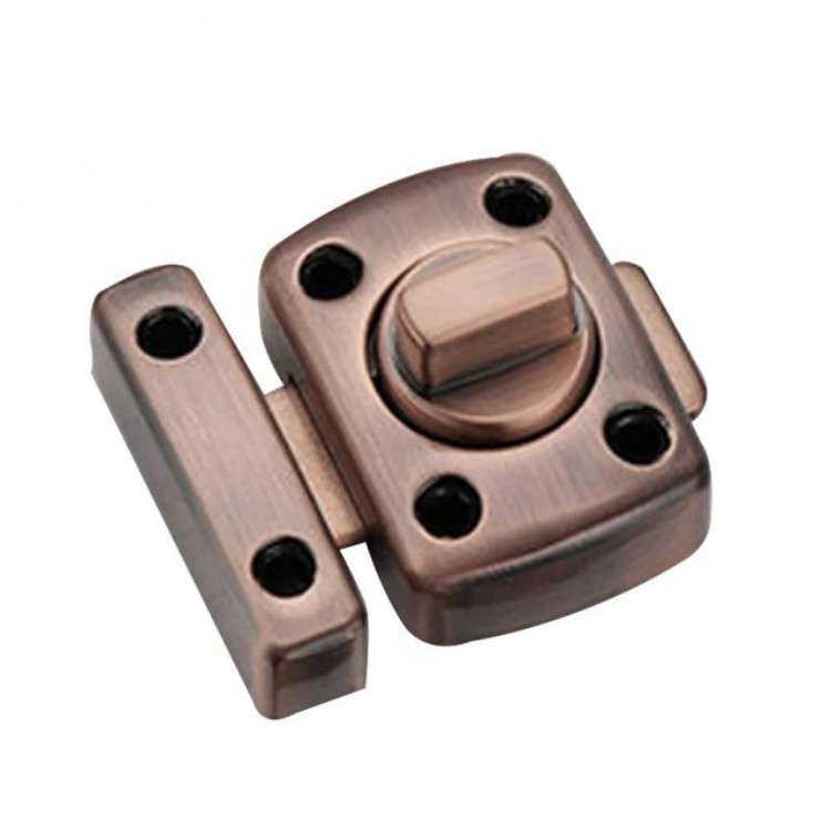 Universal Door Latch Security Sliding Door Lock with Screws, Size:S(Antique Bronze)