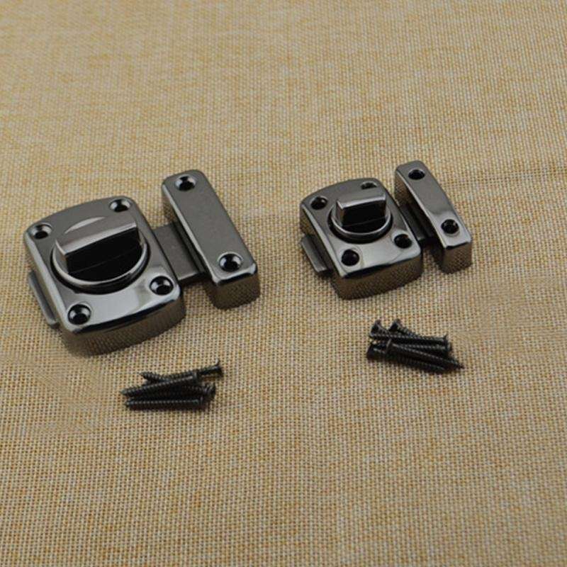 Universal Door Latch Security Sliding Door Lock with Screws, Size:S(Antique Bronze)