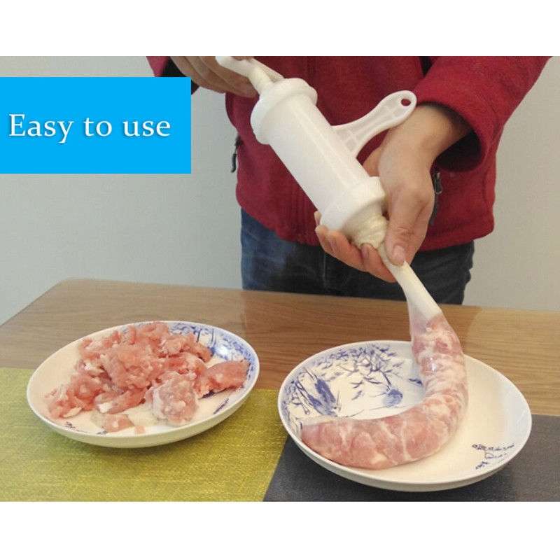2 PCS Sausage Machine Meat Stuffer Filler Hand Operated Salami Maker