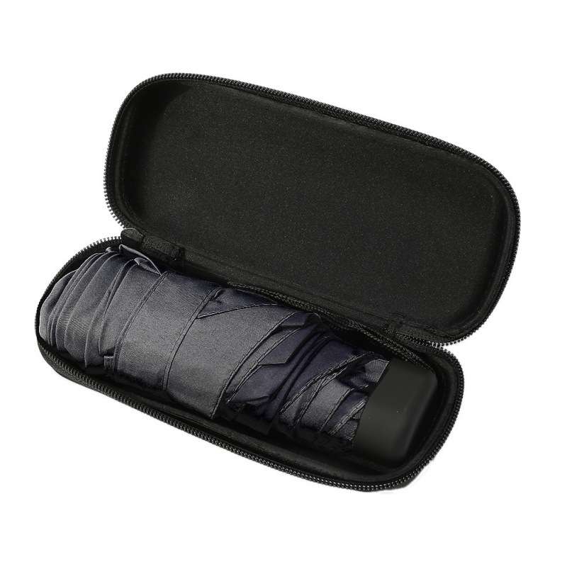Mini Capsule Pocket Umbrella Windproof Foldable Travel Compact Umbrella(Black)