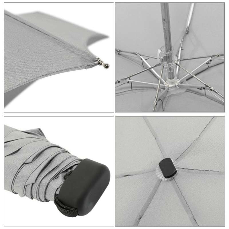 Mini Capsule Pocket Umbrella Windproof Foldable Travel Compact Umbrella(Gray)