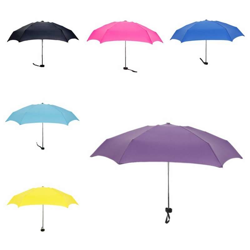 Mini Capsule Pocket Umbrella Windproof Foldable Travel Compact Umbrella(Black)