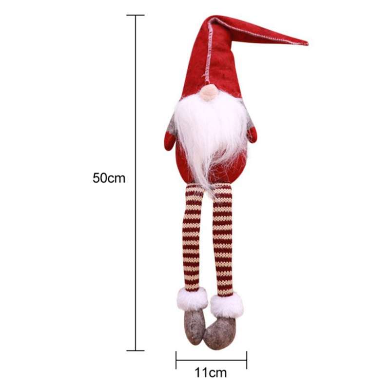 Cute Sitting Faceless Long-legged Elf Doll Christmas Decoration(Grey)