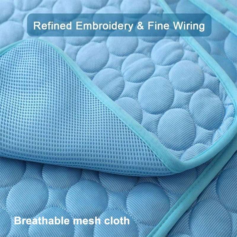 SFB104 Summer Cooling Mats Blanket Ice Pet Dog Cat Bed Mats, Size:70x56cm(Blue)