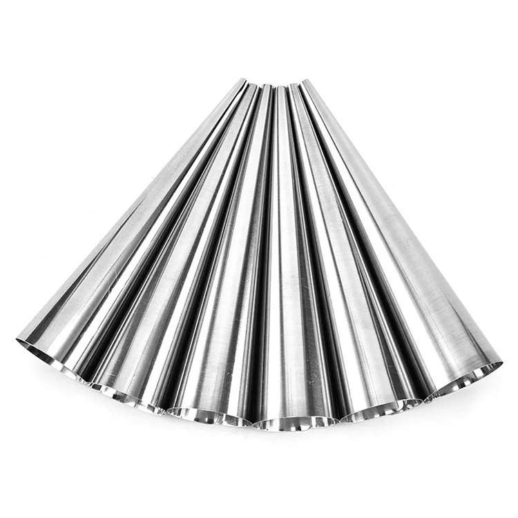 5 PCS Cone Roll Moulds Stainless Steel Spiral Nozzle Croissants Pastry Cream Horn Cake Mold(Small 8.