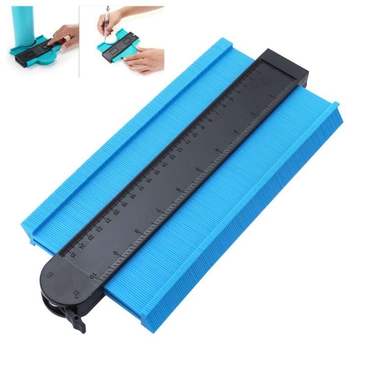 10 Inch Self-locking Contour Gauge Encryption Widens Arc Measuring Ruler(Blue)