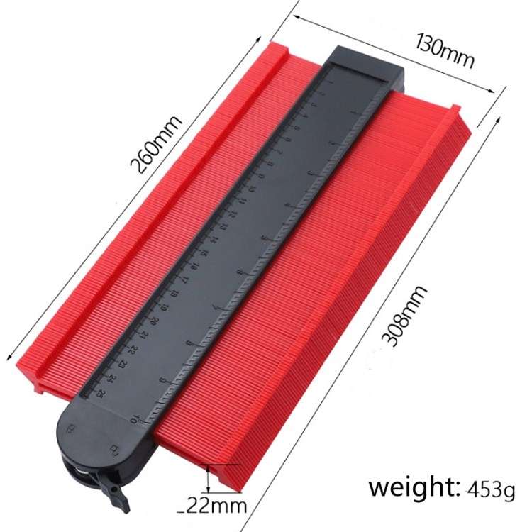10 Inch Self-locking Contour Gauge Encryption Widens Arc Measuring Ruler(Blue)