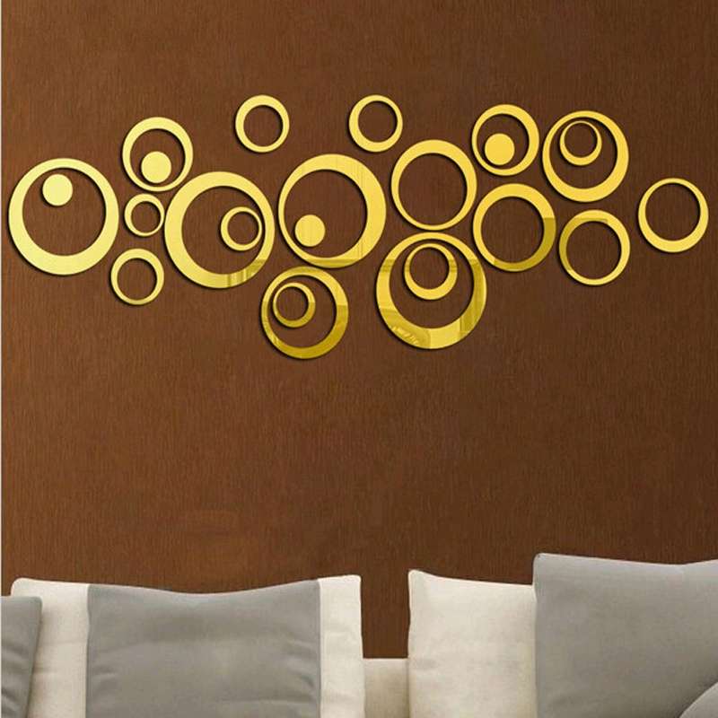 Wall Clock 3D Three-dimensional Acrylic Fashion Mirror Wall Stickers Clock DIY Circle Combination De