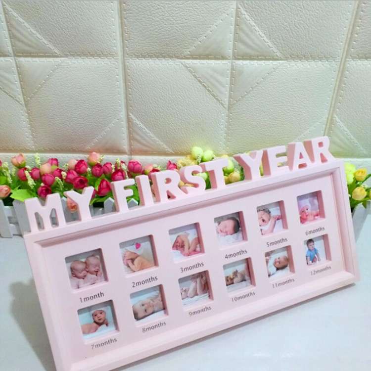 Creative DIY Home Room Decoration Baby Memorial Growing Photo Frame Display(White)