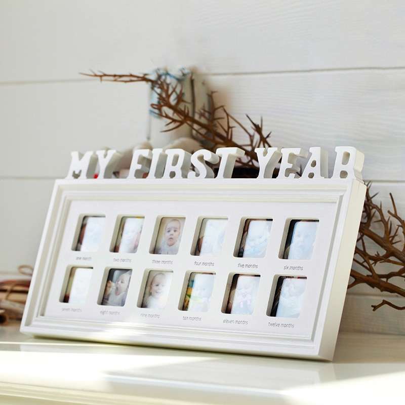 Creative DIY Home Room Decoration Baby Memorial Growing Photo Frame Display(White)