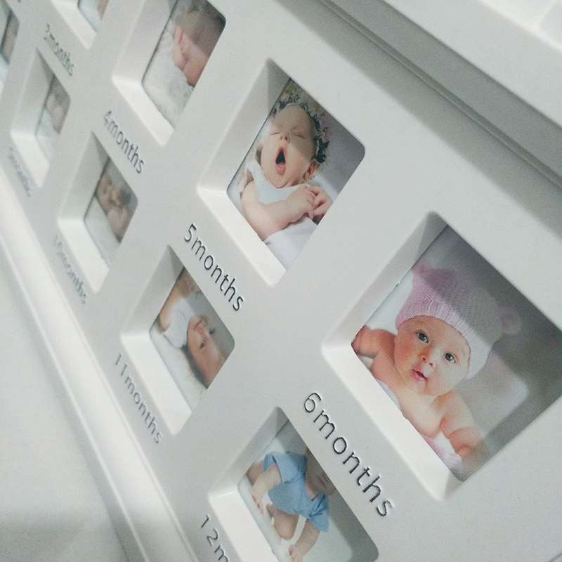 Creative DIY Home Room Decoration Baby Memorial Growing Photo Frame Display(White)