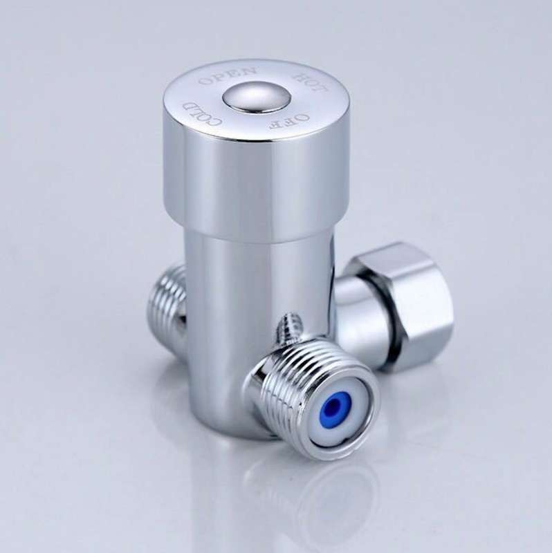 Brass Adjustable Temperature Three-way Valve Cold And Hot Water Mixing Switch Brass Induction Faucet