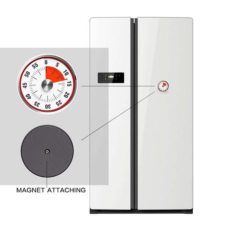 Kitchen Timer Countdown Timer with Magnetic Stainless Steel Timer, Color:6cm Black