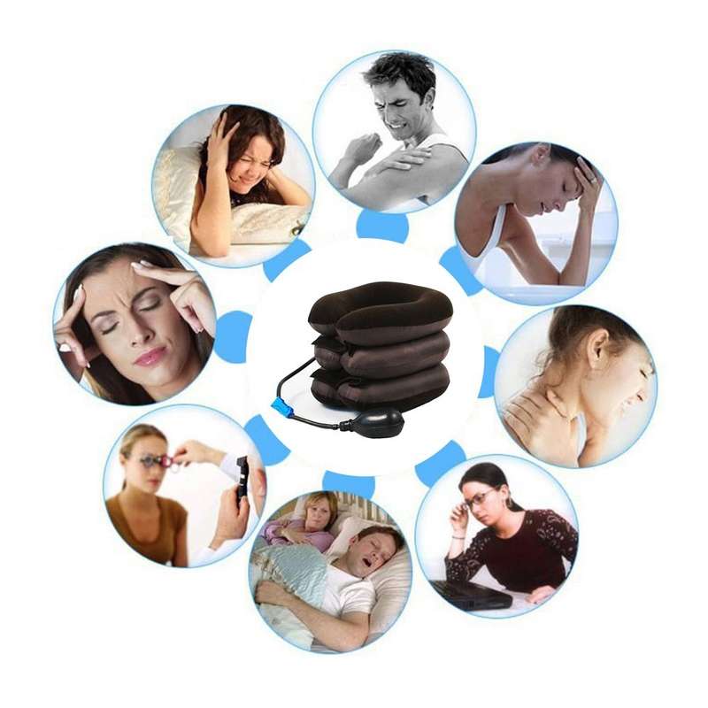 Inflatable Air Cervical Neck Traction Device Soft Head Back Shoulder Neck Ache Massager Headache Pai