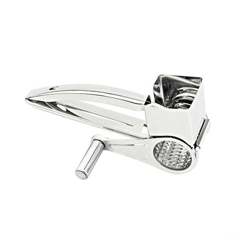 Cheese Grater Rotory Container Stainless Steel Hand-Crank Rotary Shredder with 7-8 holes
