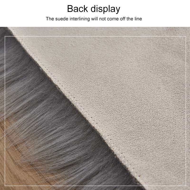 Luxury Rectangle Square Soft Artificial Wool Sheepskin Fluffy Rug Fur Carpet, Size:45x45cm(White + G