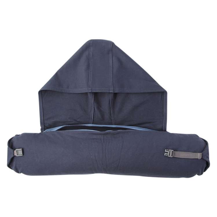 Portable Airplane Travel U-shaped Hooded Pillow Nap Time Neck Pillow(Light Grey)