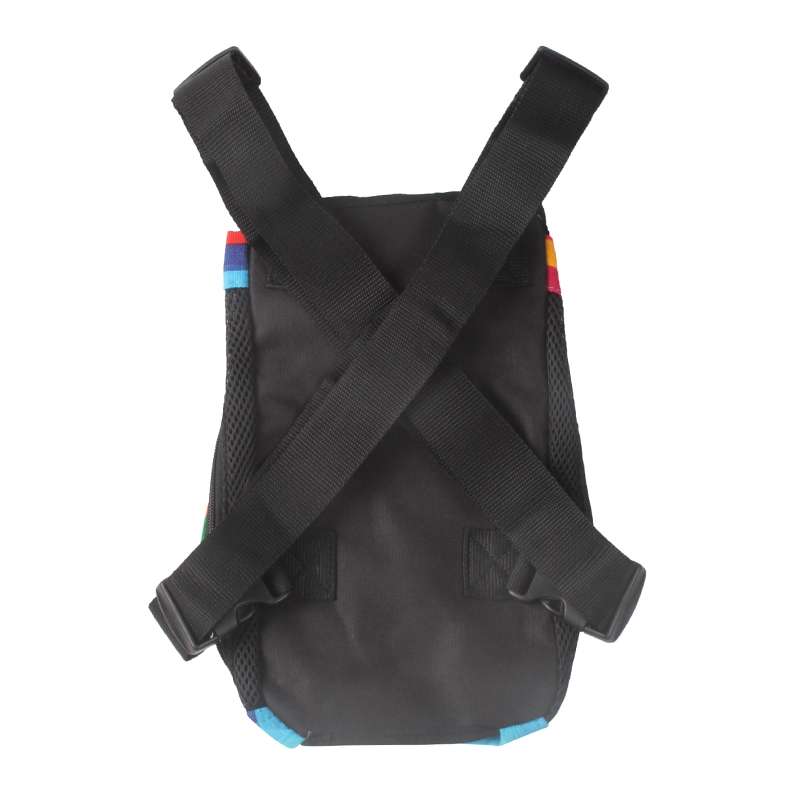 Traveling Portable Pet Chest Backpack Pet Carrier Bag, Size:M(Rainbow striped)