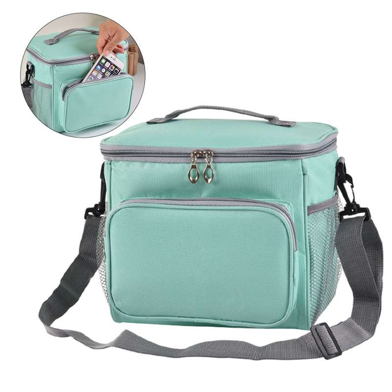 Portable Ice Pack Oxford Cloth Portable Slung Lunch Box Insulated Lunch Bag, Color:Blue