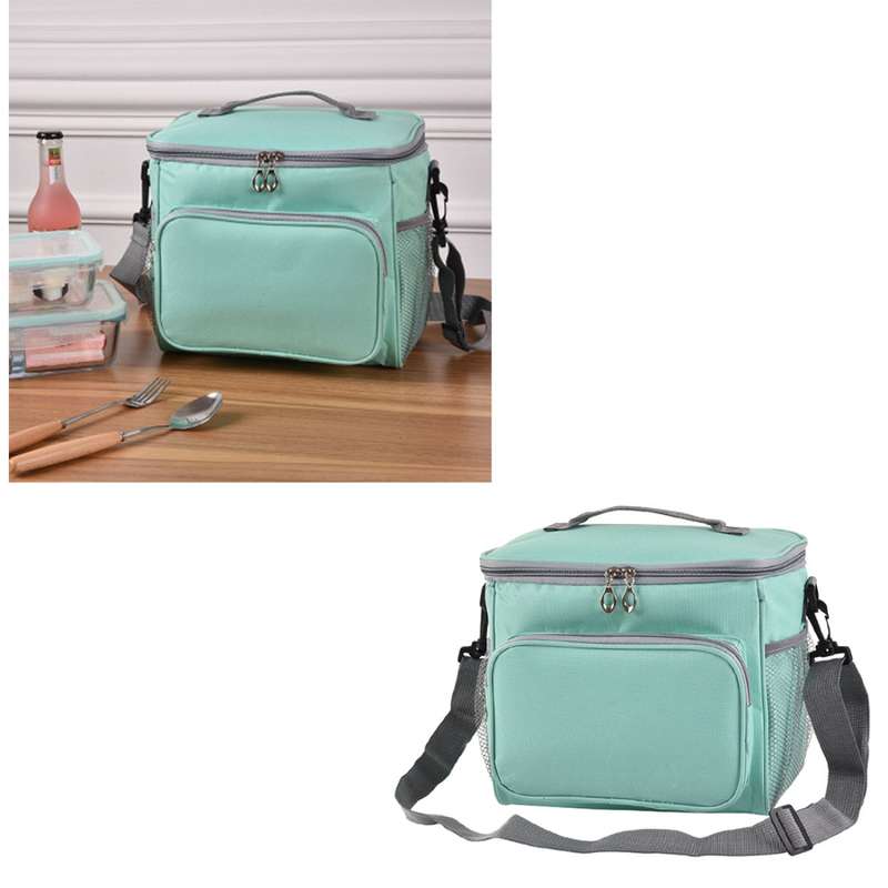 Portable Ice Pack Oxford Cloth Portable Slung Lunch Box Insulated Lunch Bag, Color:Blue