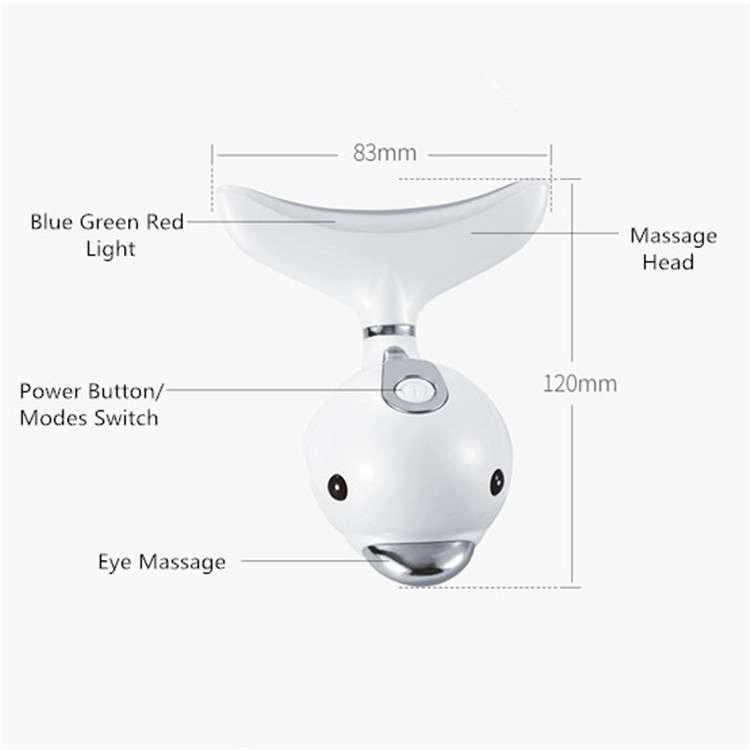 Electric Dolphin Neck Massager Wrinkle Removal Handheld Vibration Neck Face Massage Beauty Instrumen