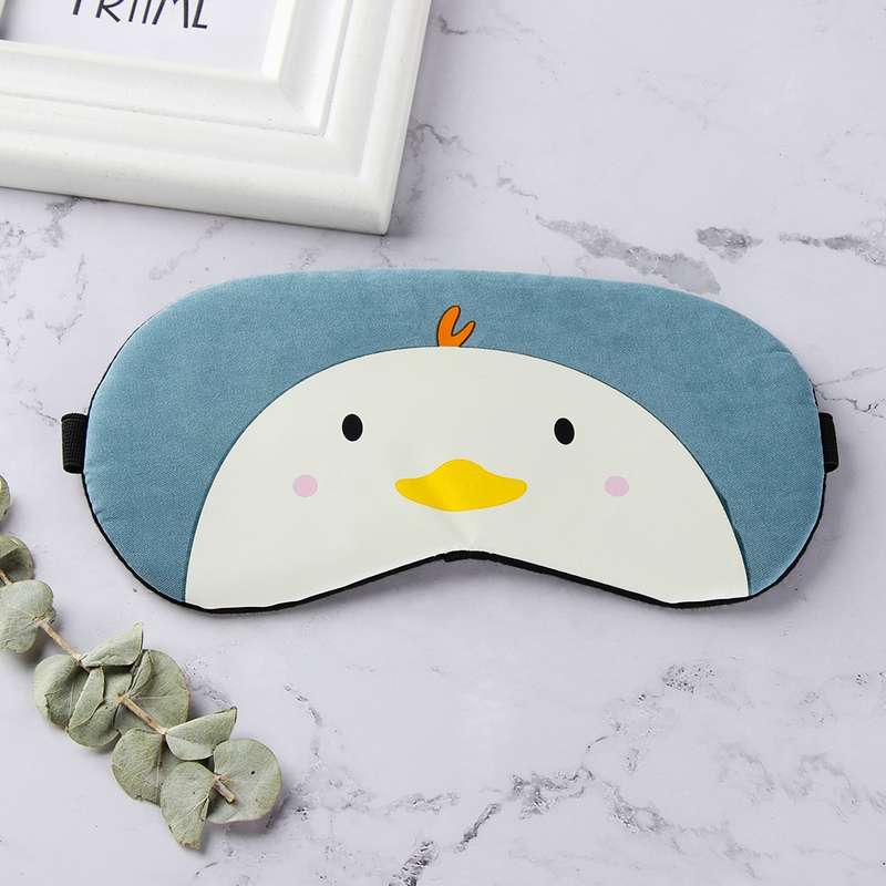 Cartoon Animal Cute Sleep Eye Mask Eyeshade Cover Massage Relax Eye Mask(Light Blue Penguin)