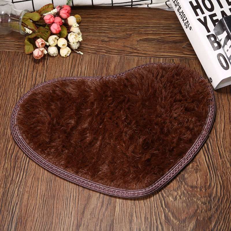 Heart Shape Non-slip Bath Mats Kitchen Carpet Home Decoration, Size:40*50CM(Light Camel)