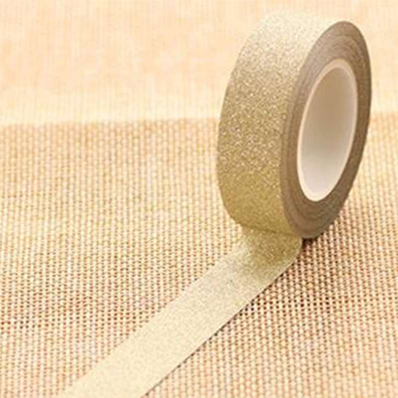 Flash Washi Sticky Paper Tape Label DIY Decorative Tape, Length: 10m(Silver)