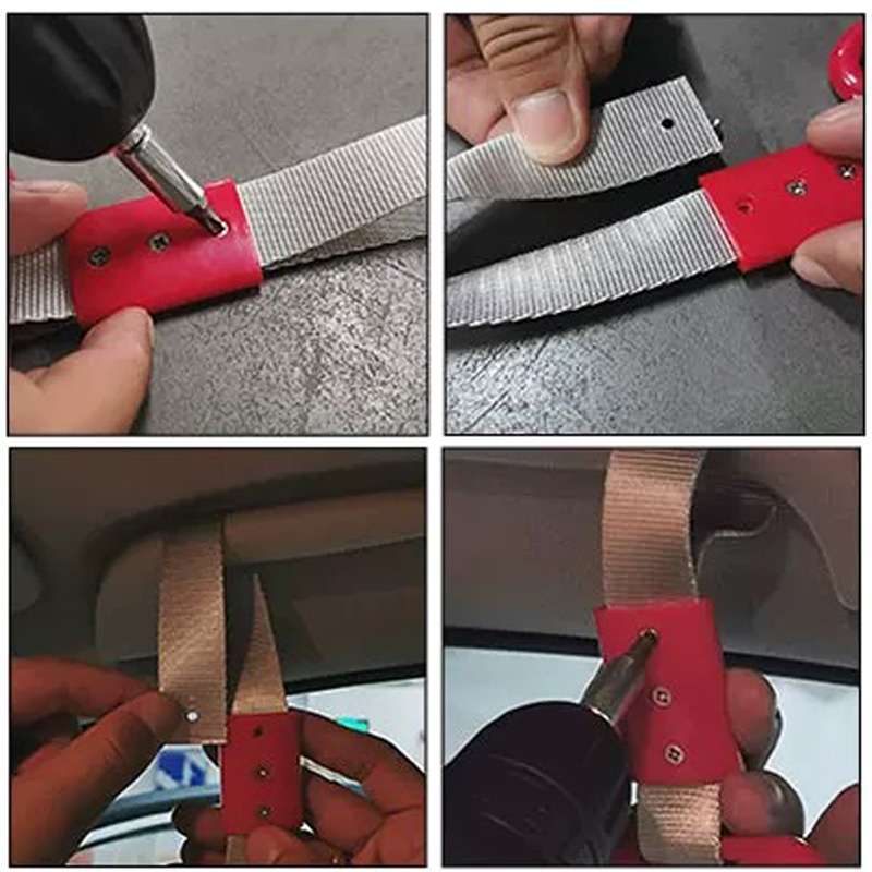 JDM Car Static Belt Decorative Warning Hanging Ring Rear Bumper Warning Ring Car Safety Hand Ring(He