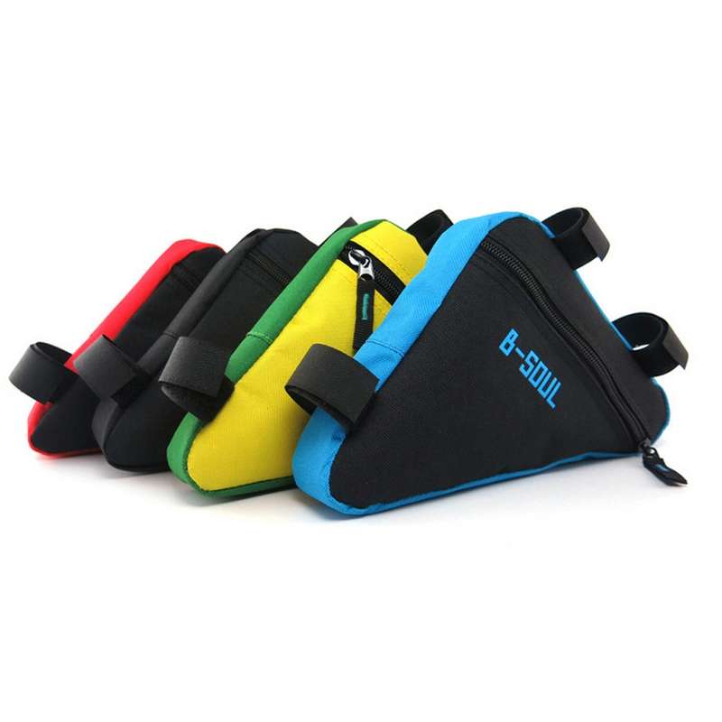 Triangle Bike Bag Front Tube Frame Cycling Bicycle Bags Waterproof MTB Road Pouch Holder Saddle(Red