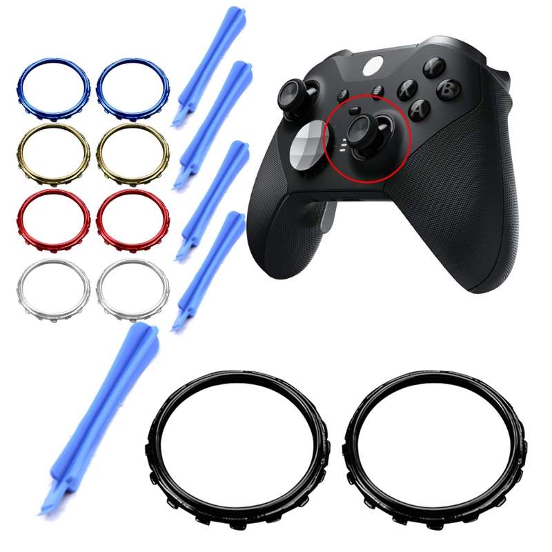 For Xbox One Elite 5pairs 3D Replacement Ring + Screwdriver Handle Accessories, Colour:Gold Plating