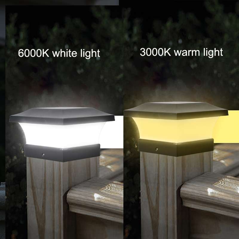 Solar LED Waterproof Outdoor Column Light Courtyard Lighting Lamp(Warm Light)